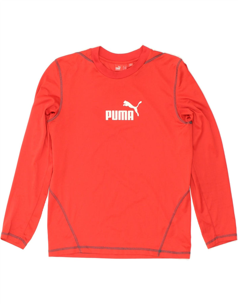 PUMA Mens Graphic Top Long Sleeve Small Red | Vintage Puma | Thrift | Second-Hand Puma | Used Clothing | Messina Hembry 