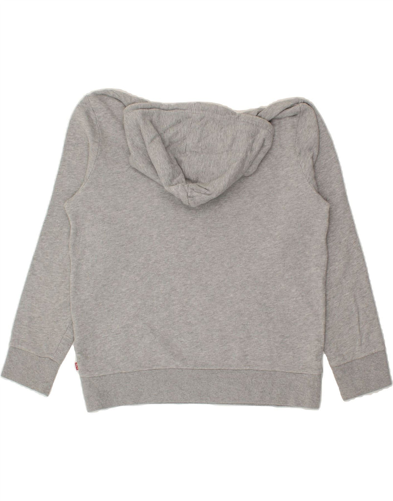 LEVI'S Womens Graphic Hoodie Jumper UK 14 Medium Grey Cotton | Vintage Levi's | Thrift | Second-Hand Levi's | Used Clothing | Messina Hembry 