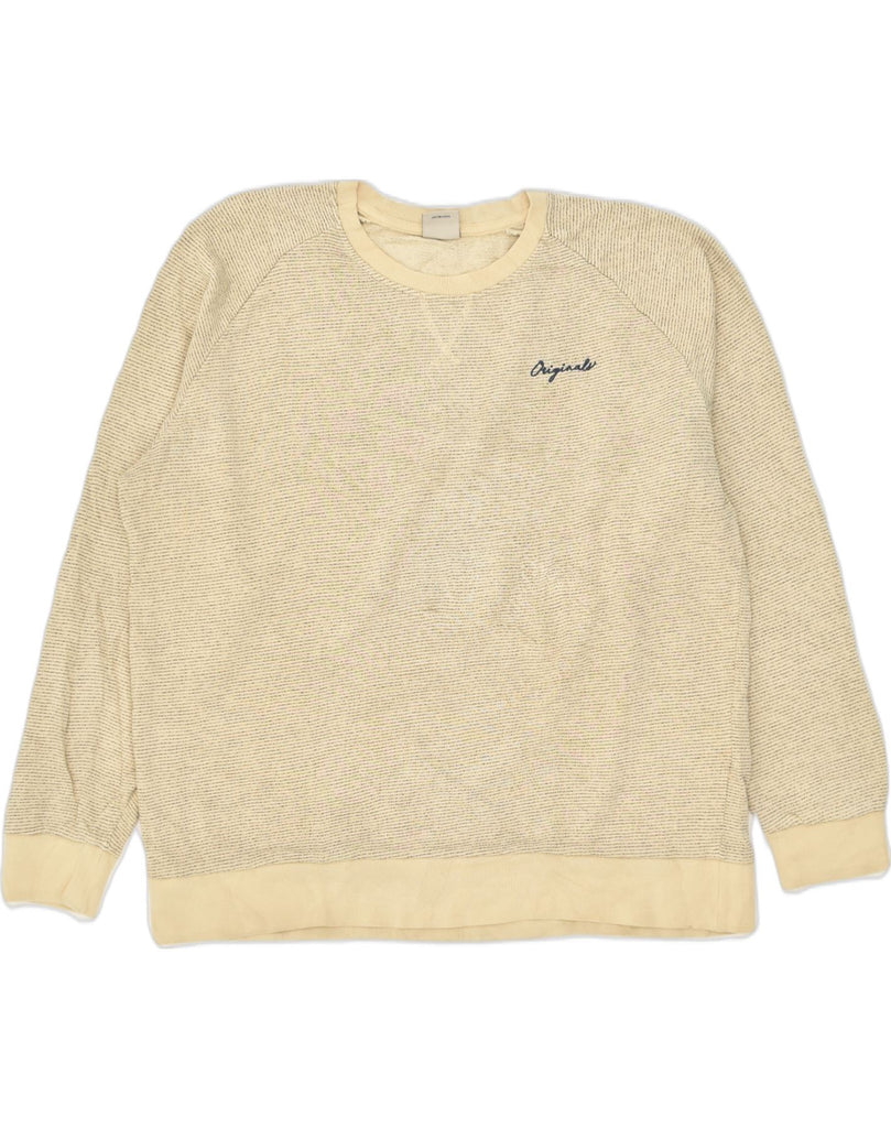 JACK & JONES Mens Sweatshirt Jumper 2XL Beige Cotton | Vintage Jack & Jones | Thrift | Second-Hand Jack & Jones | Used Clothing | Messina Hembry 