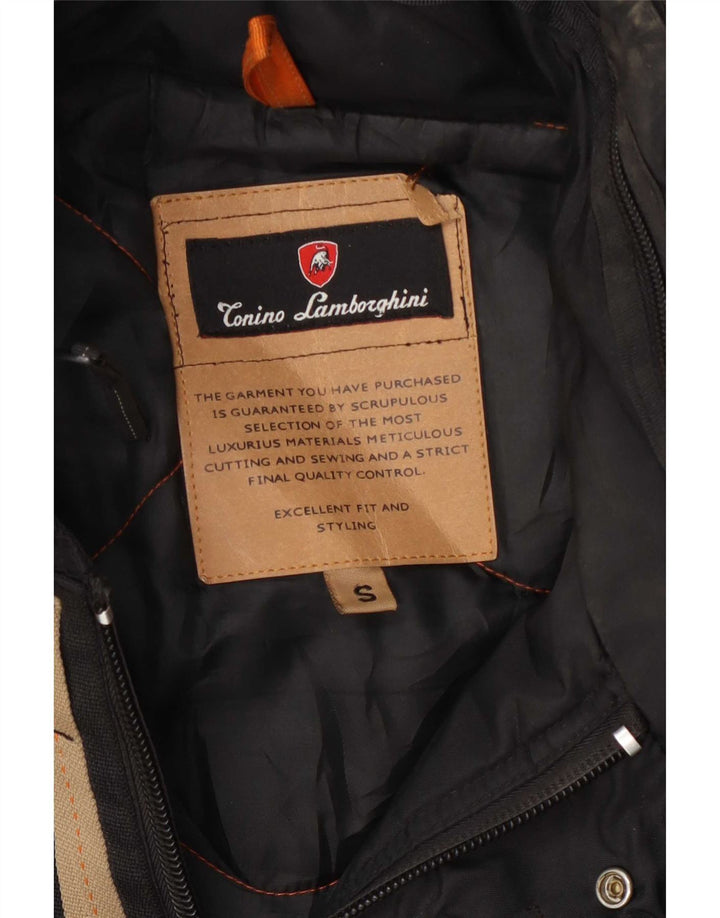 Tonino Lamborghini Mens Hooded Padded Jacket UK 36 Small Black
