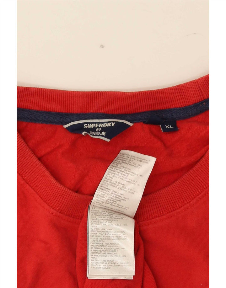 Superdry Mens Graphic T-Shirt Top XL Red Cotton