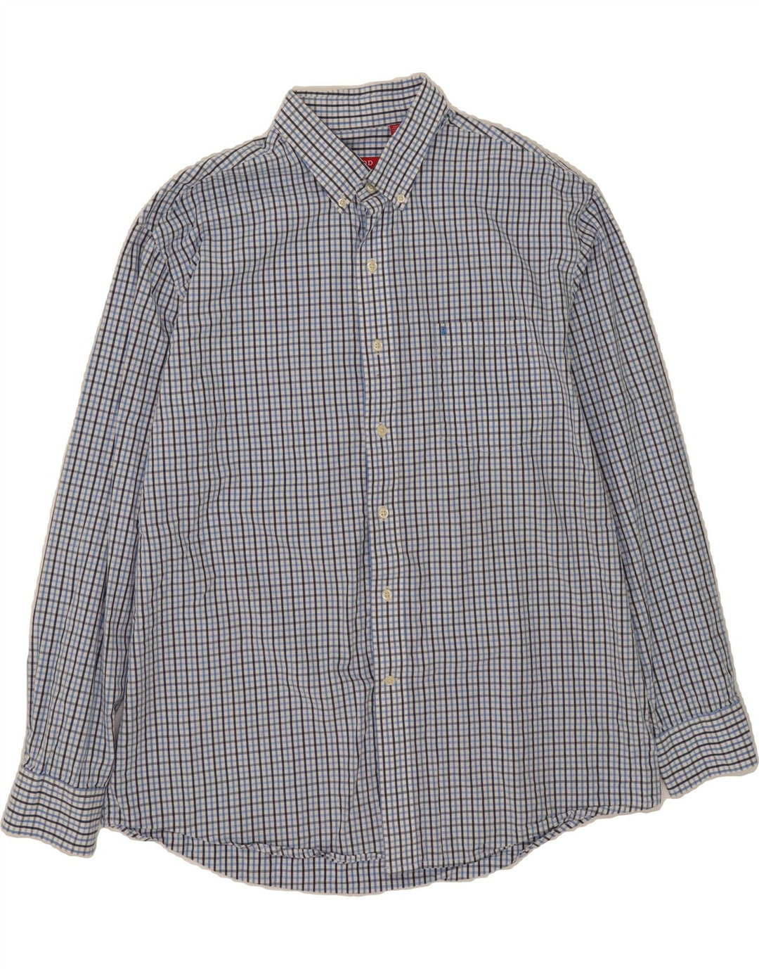 IZOD Mens Shirt XL Blue Check Cotton Vintage Izod and Second-Hand Izod from Messina Hembry 
