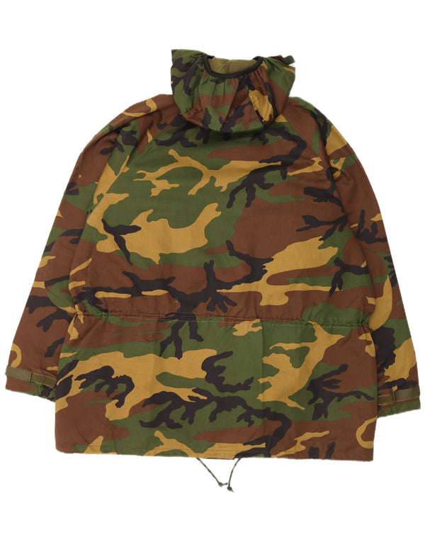 Vintage Mens Hooded Parka Jacket UK 42 2XL Multicoloured Camouflage Cotton