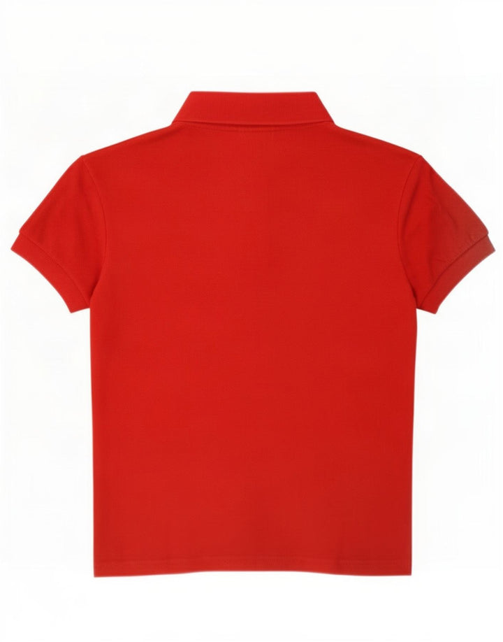 Lacoste Womens Crop Polo Shirt Size 40 Medium Red Cotton