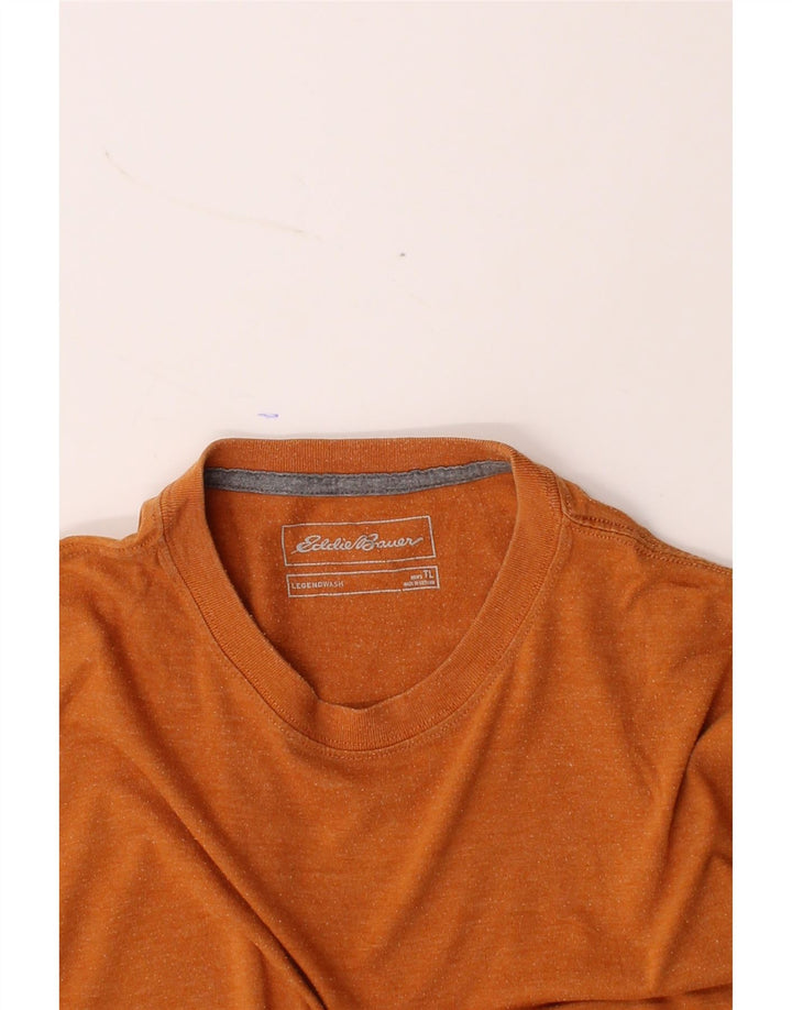 EDDIE BAUER Mens Tall T-Shirt Top Large Orange Cotton Vintage Eddie Bauer and Second-Hand Eddie Bauer from Messina Hembry 