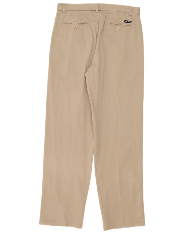 Nautica Mens Rigger Classic Fit Chino Trousers W34 L34 Beige Cotton