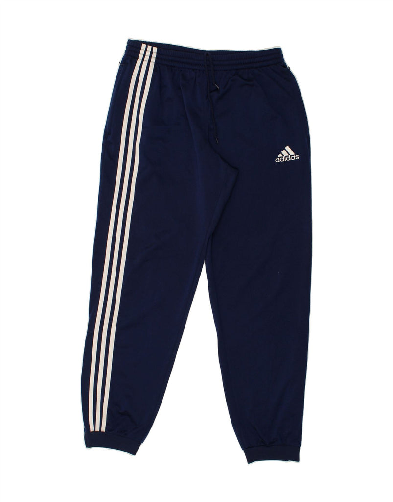 ADIDAS Mens Graphic Tracksuit Trousers Joggers UK 38/40 Medium Navy Blue | Vintage Adidas | Thrift | Second-Hand Adidas | Used Clothing | Messina Hembry 