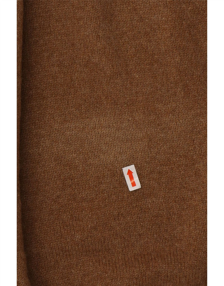 MARLBORO CLASSICS Mens Zip Neck Jumper Sweater 2XL Brown Wool