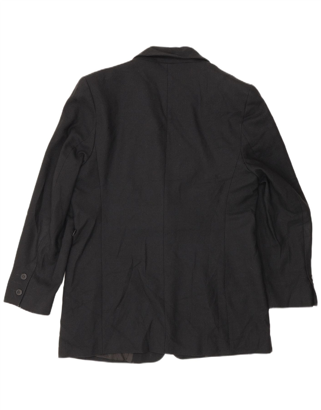 Marks & Spencer Womens 1 Button Blazer Jacket UK 16 Large Black Wool