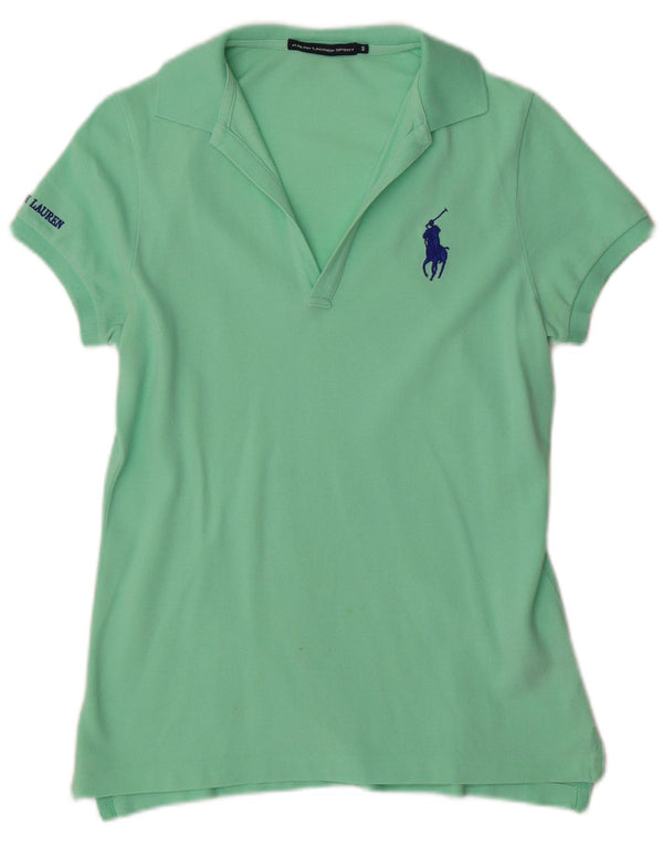 Ralph Lauren Womens Polo Shirt UK 10 Small Green Cotton