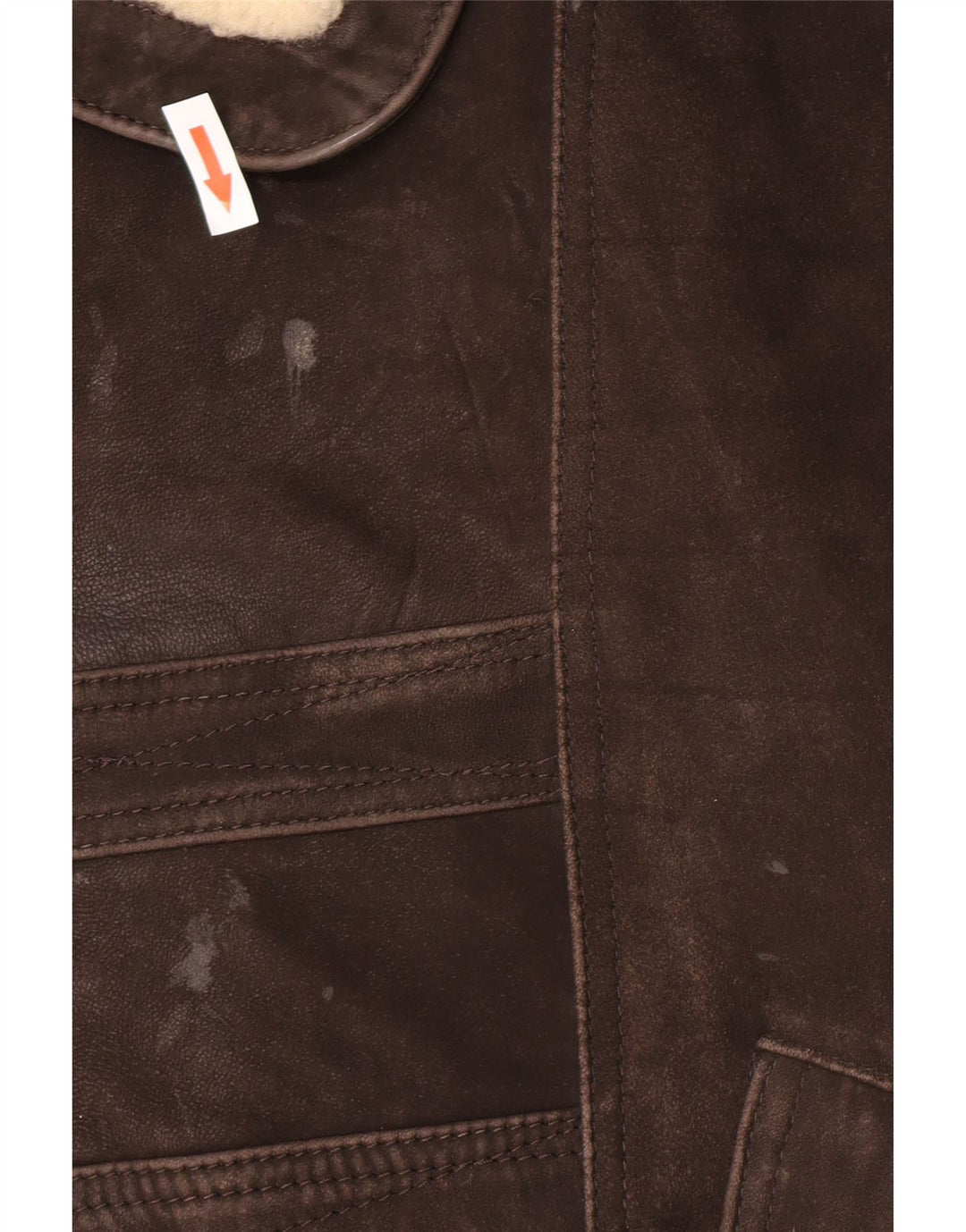 Gapelle Mens Leather Flight Aviator Jacket UK 36 Small Brown Leather Retro