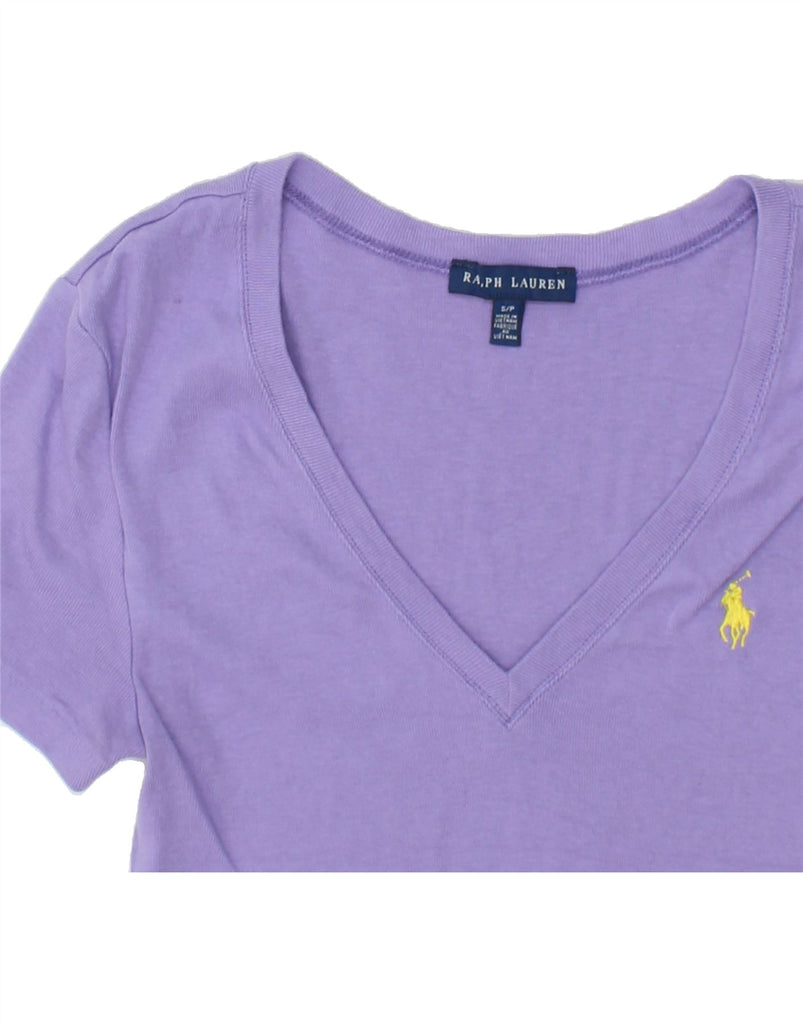 RALPH LAUREN Womens T-Shirt Top UK 8 Small Purple Cotton Vintage Ralph Lauren and Second-Hand Ralph Lauren from Messina Hembry 