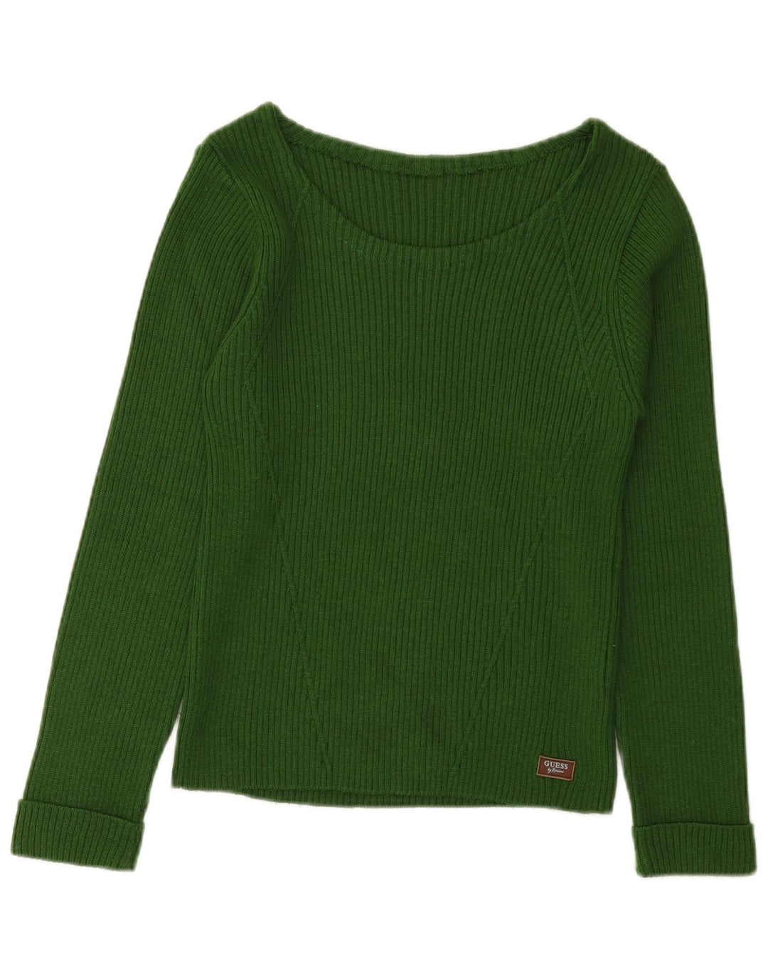 Guess Womens Boat Neck Jumper Sweater UK 8 Small Green