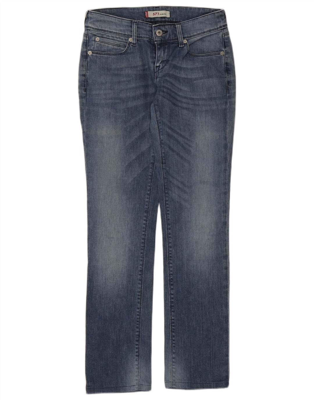 Levi's Womens 571 Slim Jeans W28 L30 Blue Cotton