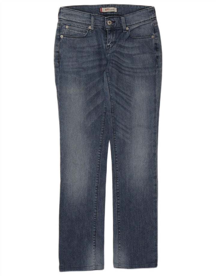 Levi's Womens 571 Slim Jeans W28 L30 Blue Cotton