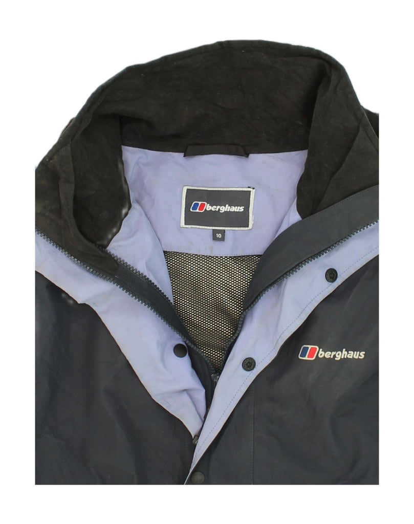 BERGHAUS Womens Hooded Rain Jacket UK 10 Small Navy Blue Nylon | Vintage Berghaus | Thrift | Second-Hand Berghaus | Used Clothing | Messina Hembry 