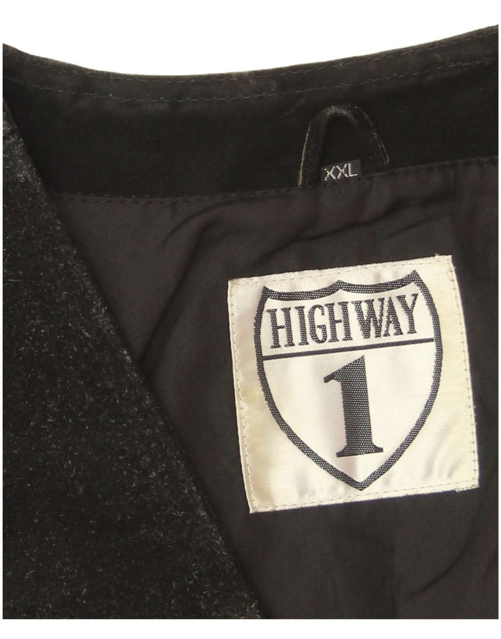Highway 1 Mens Suede Waistcoat 2XL Black Leather