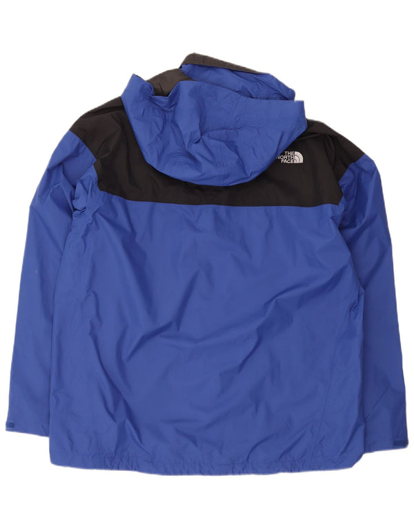 The North Face Mens Hyvent Hooded Rain Jacket UK 42 XL Blue Colourblock