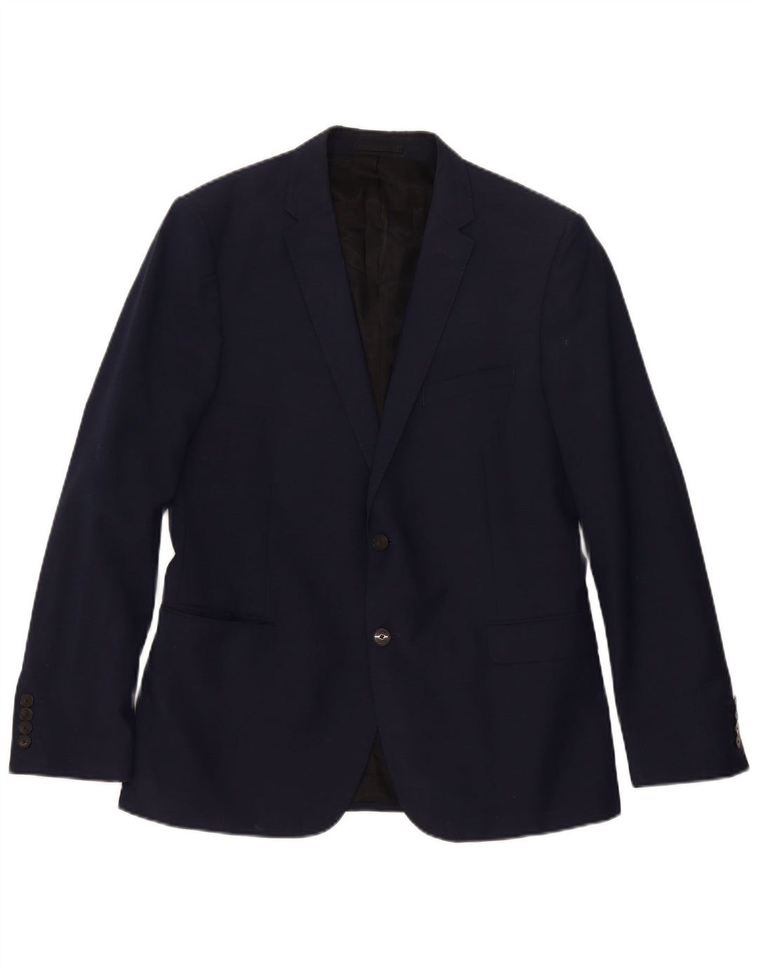 John Lewis Mens 2 Button Blazer Jacket UK 38 Medium Navy Blue Wool