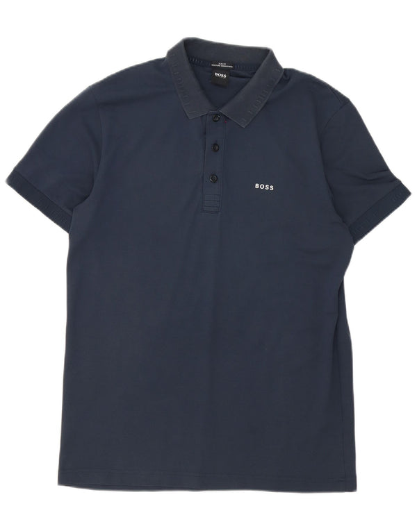 Hugo Boss Mens Slim Fit Polo Shirt Medium Navy Blue