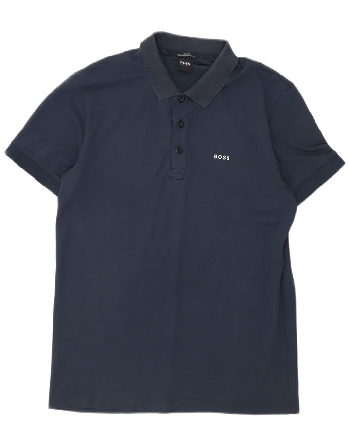 Hugo Boss Mens Slim Fit Polo Shirt Medium Navy Blue