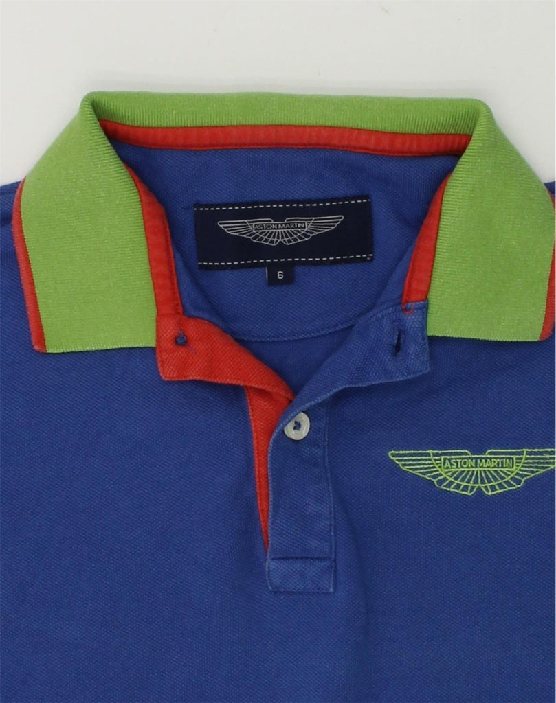 ASTON MARTIN Boys Polo Shirt 5-6 Years Blue | Vintage Aston Martin | Thrift | Second-Hand Aston Martin | Used Clothing | Messina Hembry 