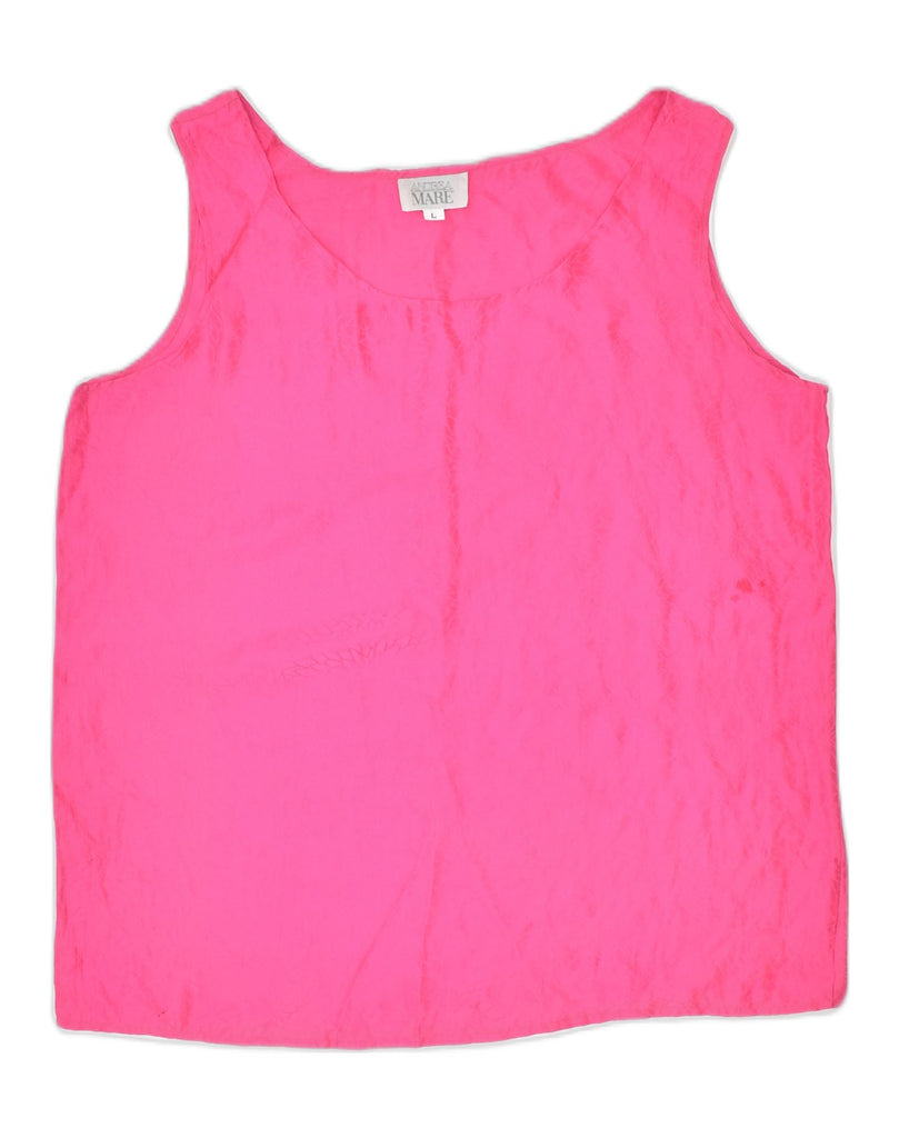 ANDREA MARE Womens Sleeveless Blouse Top UK 16 Large Pink Silk | Vintage Andrea Mare | Thrift | Second-Hand Andrea Mare | Used Clothing | Messina Hembry 