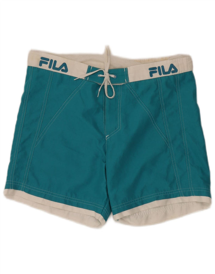 Fila Mens Graphic Regular Swimming Shorts Medium Turquoise Colourblock