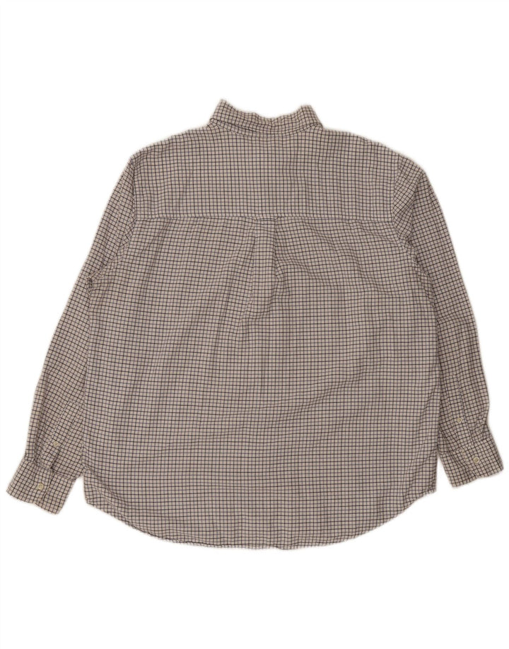 Chaps Mens Regular Fit Shirt XL White Check Cotton