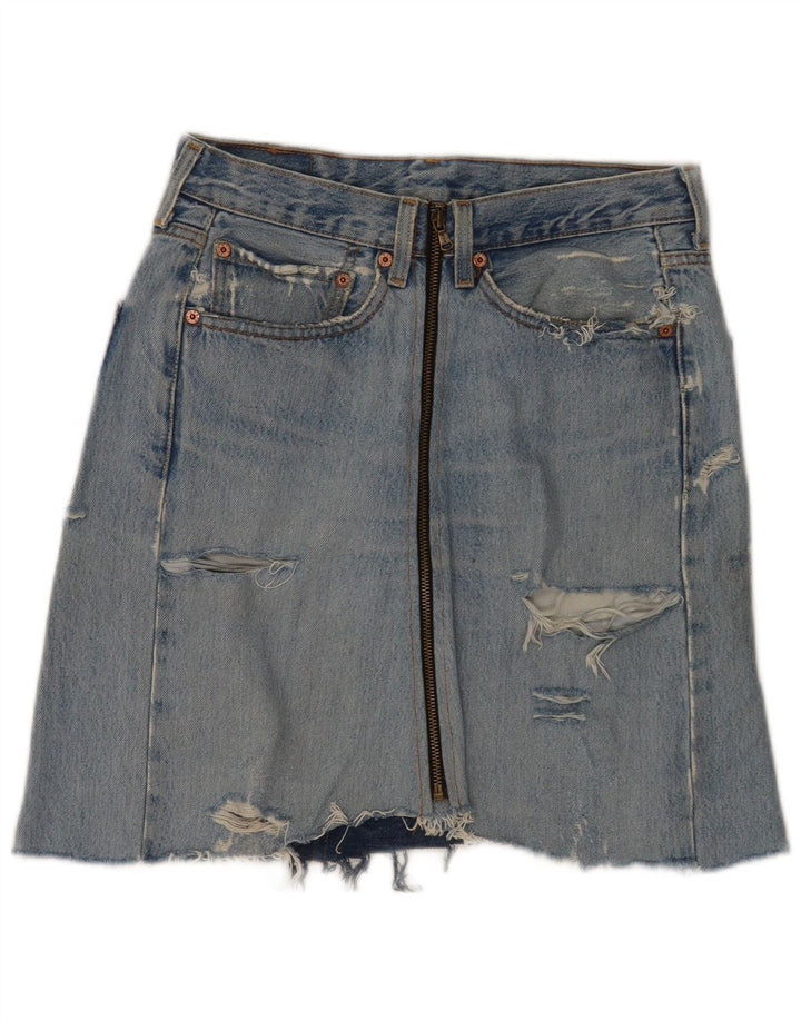 Levi's Womens 501 Distressed Denim Skirt W33 Large Blue