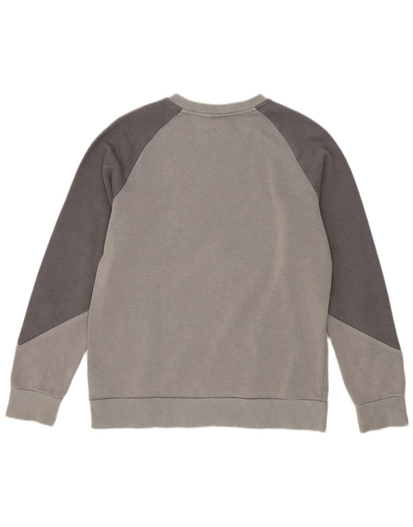 Adidas Boys Graphic Sweatshirt Jumper 12-13 Years Grey Colourblock Cotton