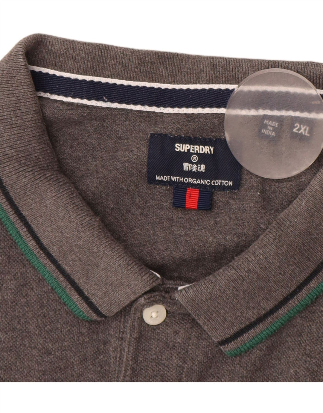 Superdry Mens Polo Shirt 2XL Grey Cotton