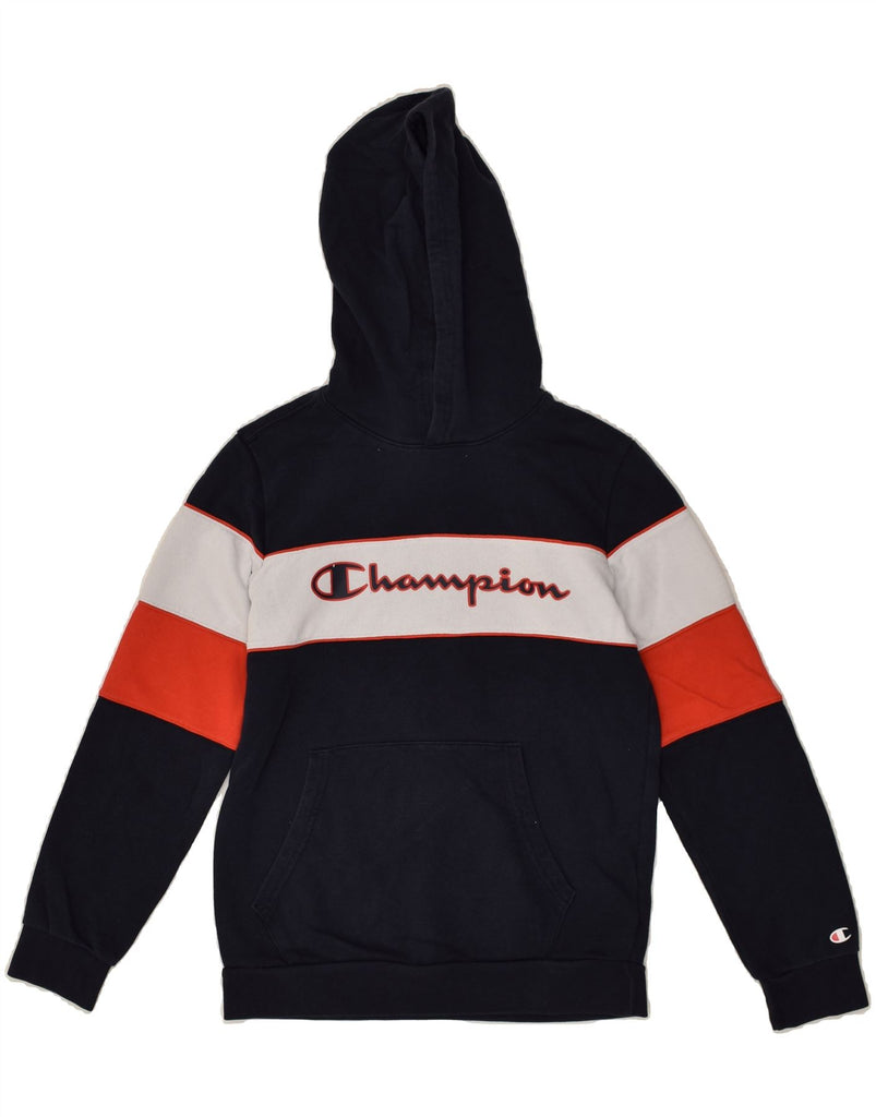 CHAMPION Boys Graphic Hoodie Jumper 11-12 Years Large Black Cotton | Vintage Champion | Thrift | Second-Hand Champion | Used Clothing | Messina Hembry 