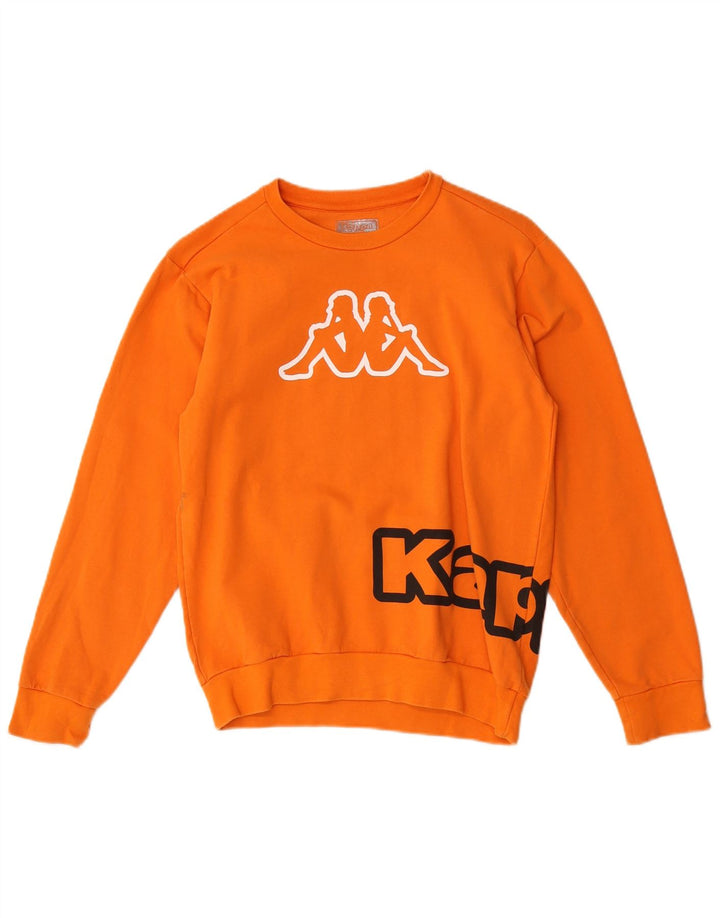Kappa Boys Graphic Sweatshirt Jumper 13-14 Years Orange Cotton