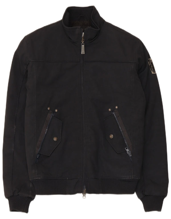 Bomboogie Mens Padded Bomber Jacket UK 38 Medium Black Polyester