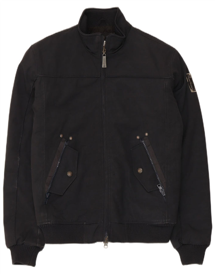 Bomboogie Mens Padded Bomber Jacket UK 38 Medium Black Polyester