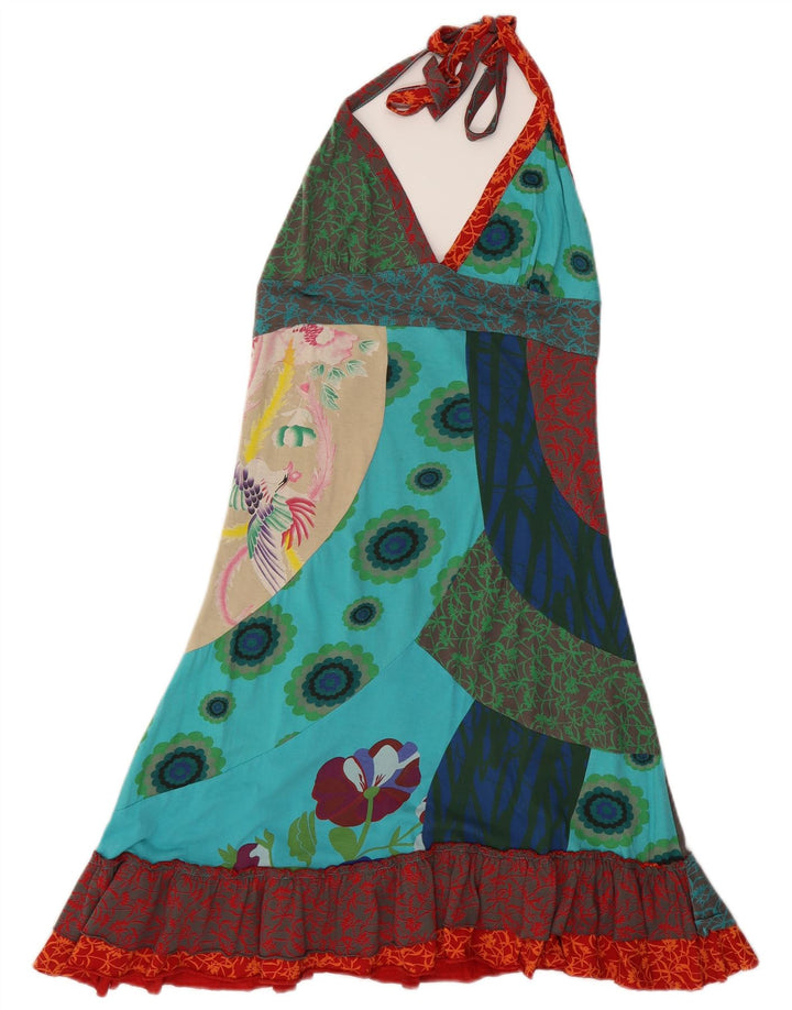Desigual Womens Graphic Halter Dress UK 8 Small Multicoloured Floral