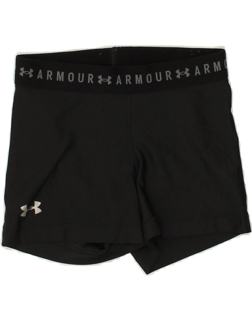 UNDER ARMOUR Womens Sport Shorts UK 8 Small Black | Vintage Under Armour | Thrift | Second-Hand Under Armour | Used Clothing | Messina Hembry 