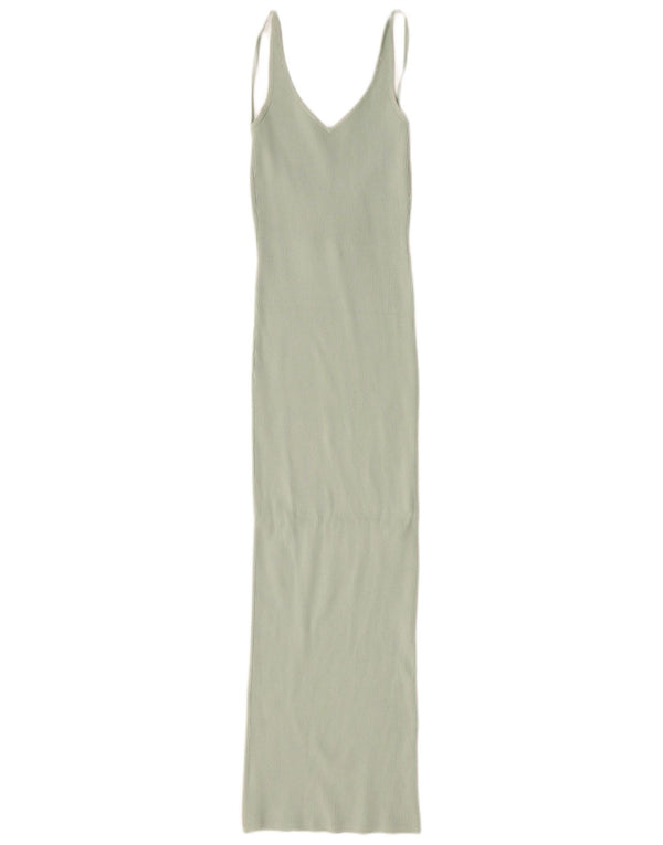 Zara Womens Maxi Bodycon Dress UK 8 Small Green Viscose