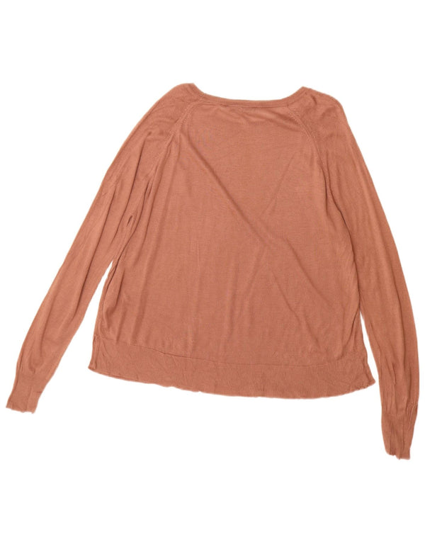 Zara Womens Boat Neck Jumper Sweater UK 14 Medium Brown Viscose