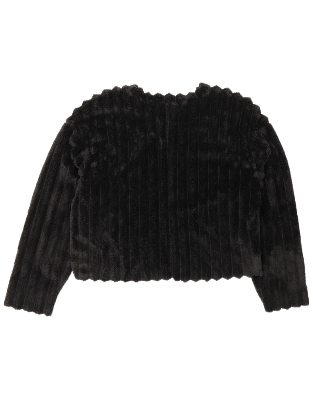 ZARA Womens Crop Fleece Jumper UK 14 Medium Black
