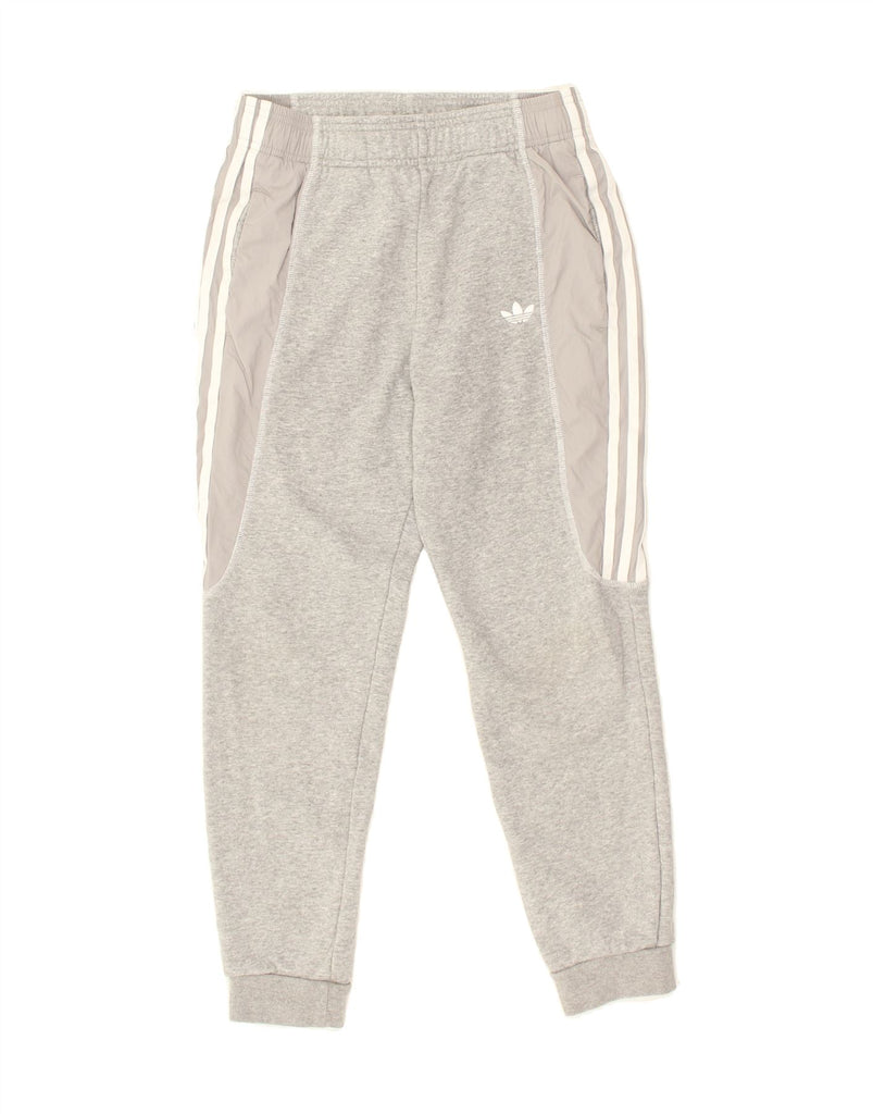 ADIDAS Boys Tracksuit Trousers Joggers 11-12 Years Grey Colourblock Cotton | Vintage Adidas | Thrift | Second-Hand Adidas | Used Clothing | Messina Hembry 