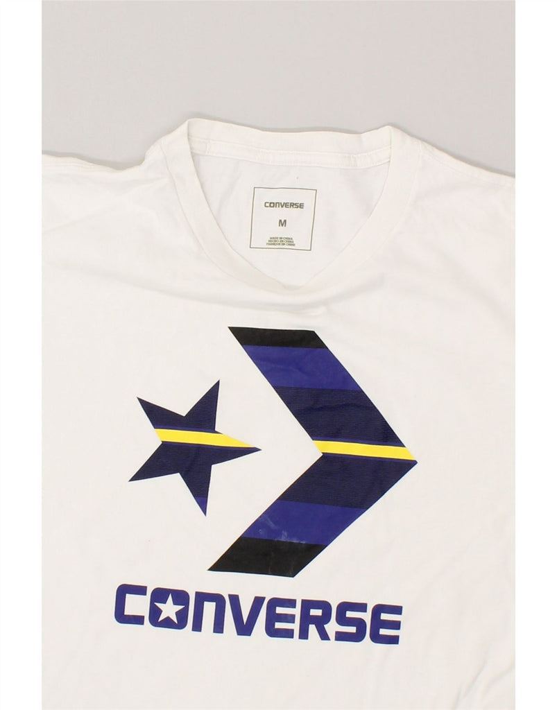 CONVERSE Mens Graphic T-Shirt Top Medium White | Vintage Converse | Thrift | Second-Hand Converse | Used Clothing | Messina Hembry 