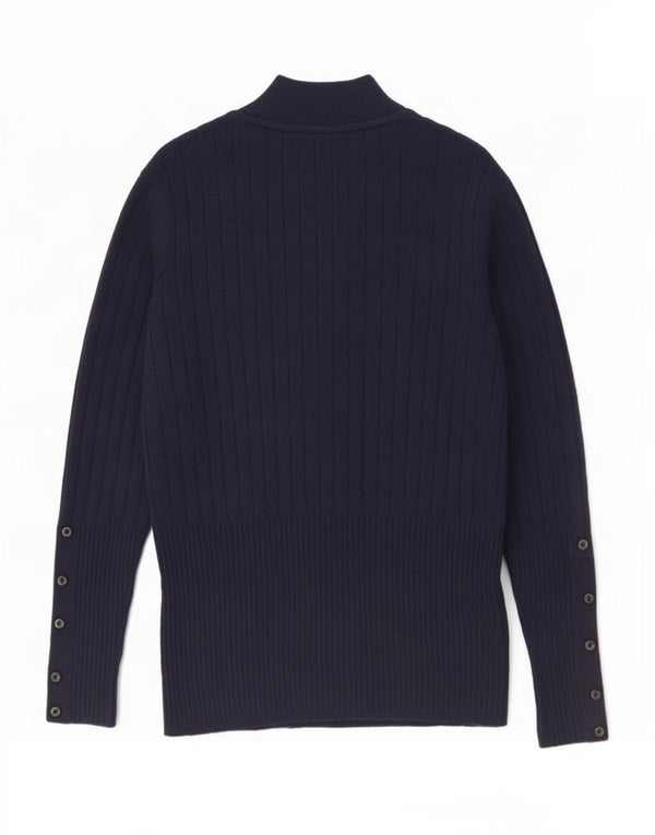 Marks & Spencer Womens Turtle Neck Jumper Sweater UK 12 Medium Navy Blue