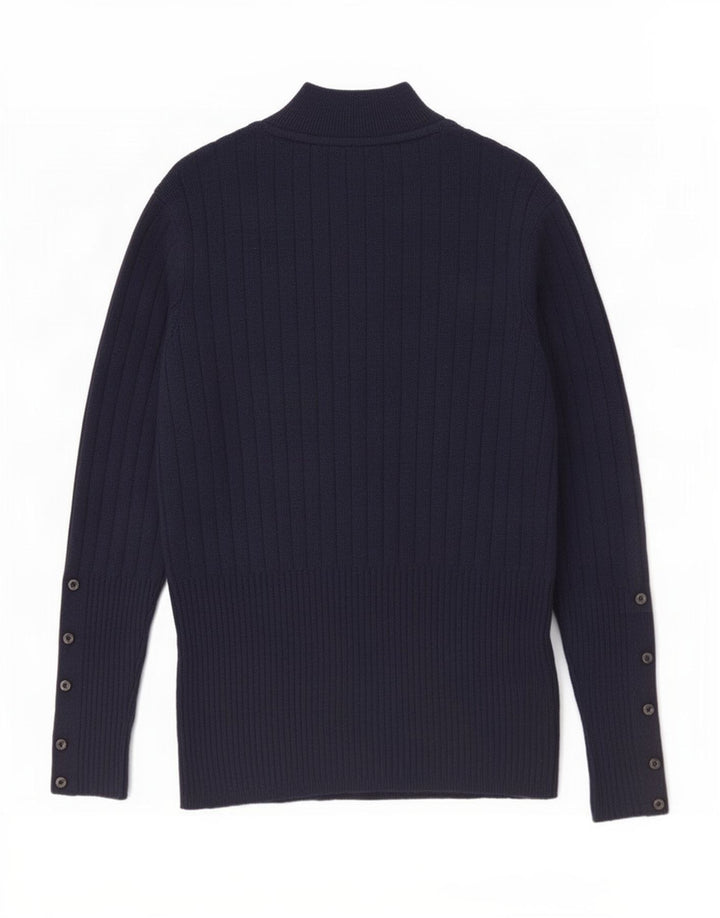 Marks & Spencer Womens Turtle Neck Jumper Sweater UK 12 Medium Navy Blue