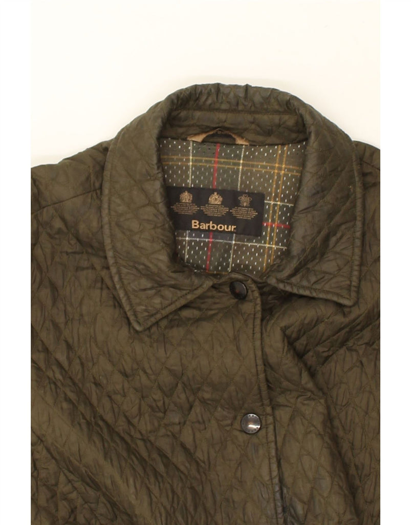 BARBOUR Womens Quilted Jacket UK 18 XL Khaki Polyester | Vintage Barbour | Thrift | Second-Hand Barbour | Used Clothing | Messina Hembry 