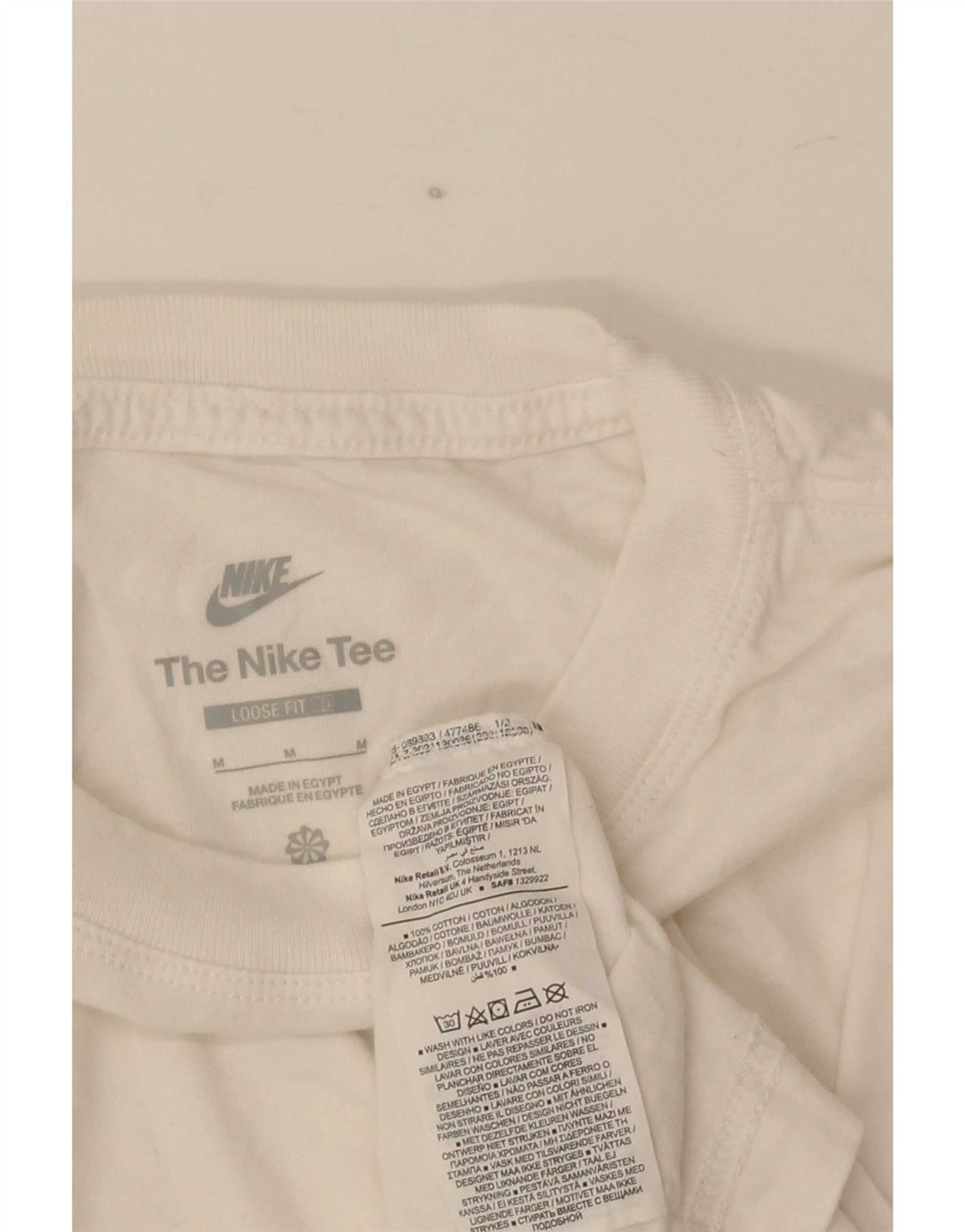 Nike Mens Loose Fit T-Shirt Top Medium White Cotton