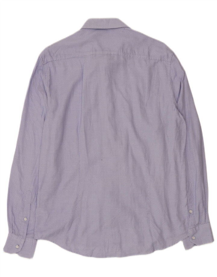 Dack's Mens Slim Fit Shirt Large Blue Argyle/Diamond Cotton