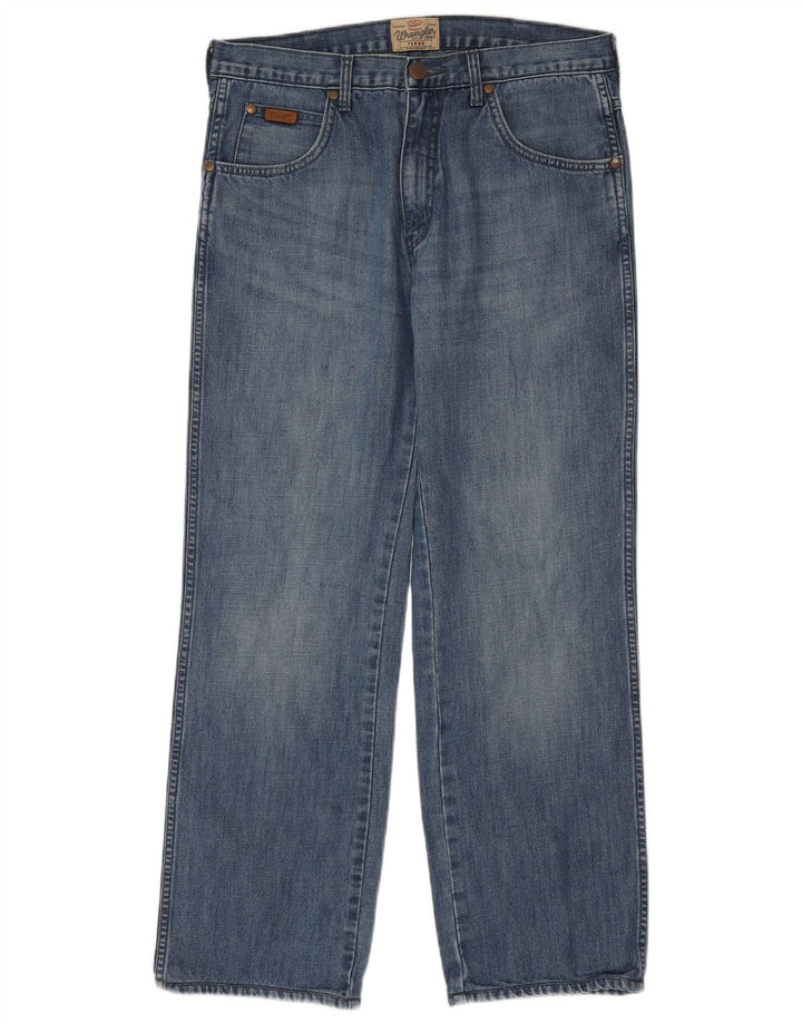 WRANGLER Mens Texas Straight Jeans W34 L31 Blue Cotton