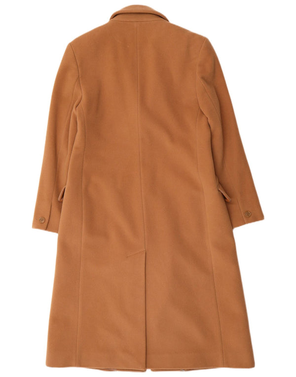 LAURA ASHLEY Womens Overcoat UK 14 Large Brown Virgin Wool